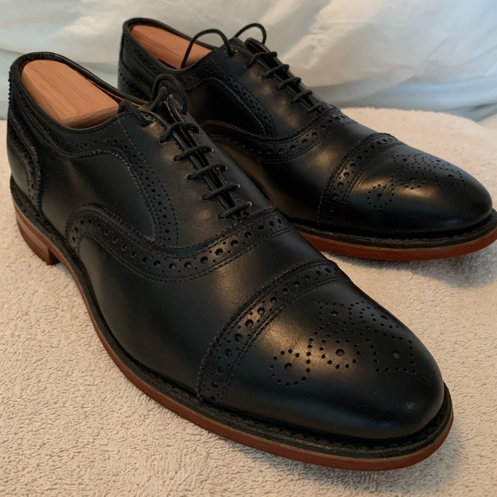 Allen Edmonds Strand cap toe oxfords.